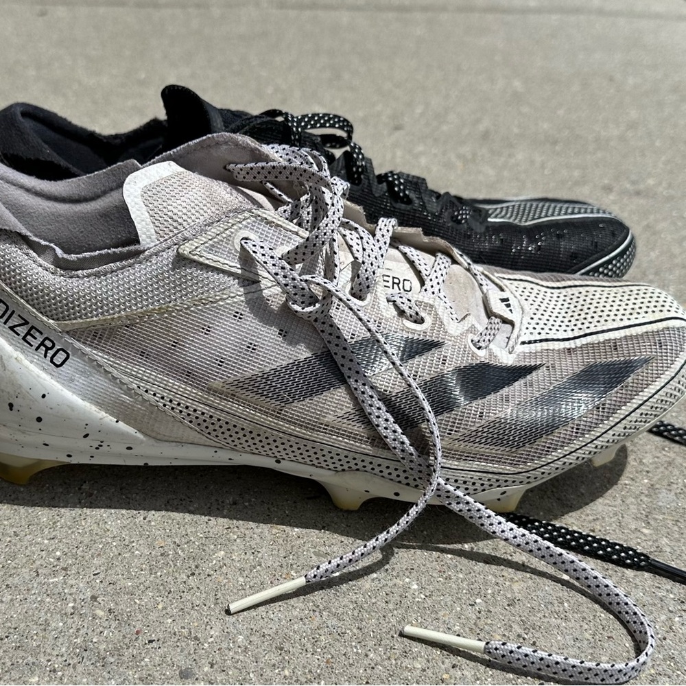 Adidas Adizero Football Cleats in Black and White